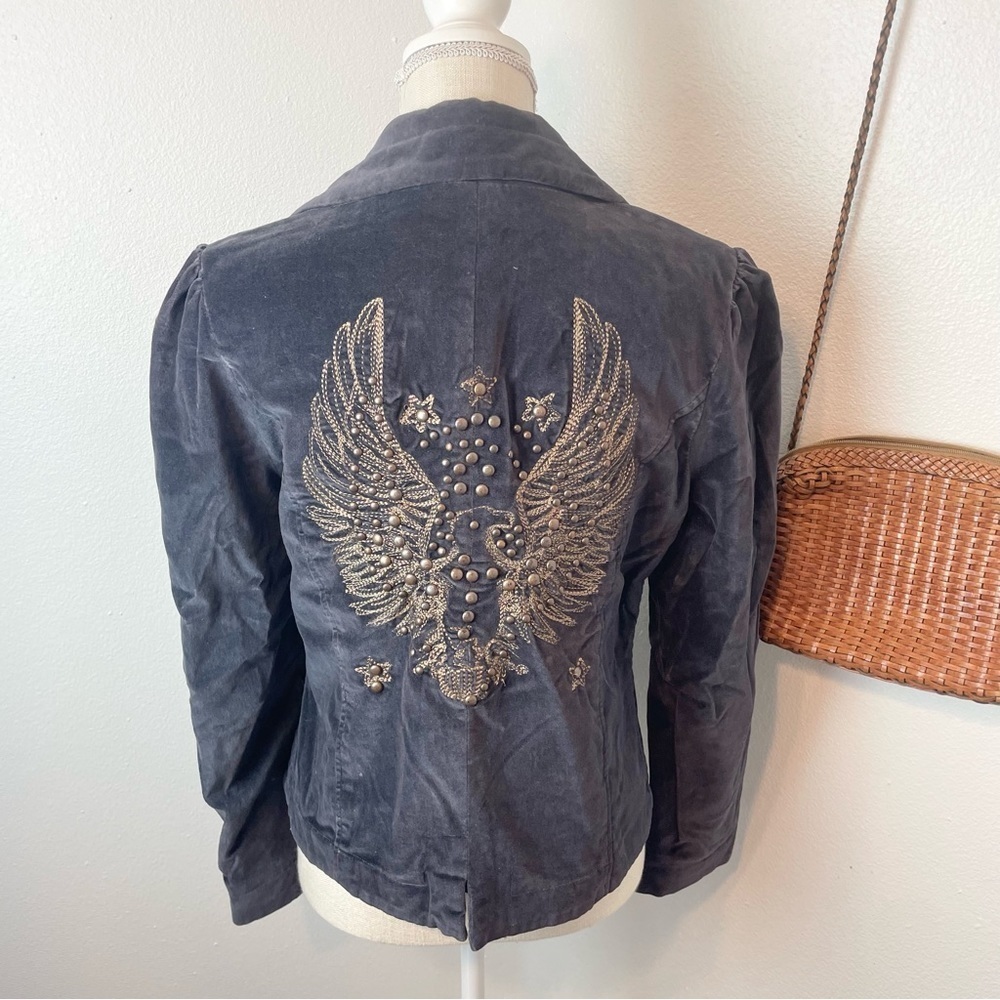 Luii Corduroy Studded Embroidered Blazer L